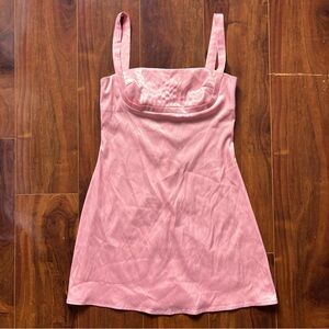 Satin Pink Mini Dress
